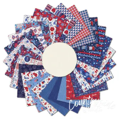 2.5in Strips Patriotic Minis, 40pcs/bundle