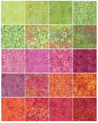 2.5in Strips Posy Twist 40pcs, 2 Pieces of Each Print