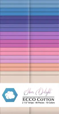 2.5in Strips Sheer Delight-SP 40pcs, 2 Pieces of Each Print