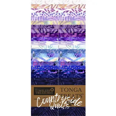 2.5in Strips Tonga Batik Lilac, 40pcs/bundle
