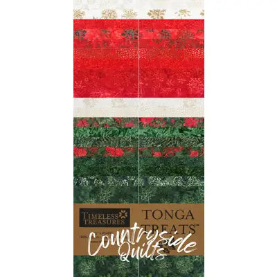 2.5in Strips Tonga Batik Mistletoe40pcs/bundle