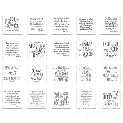 20 Precut Bible Verse Quilt Squares 5in