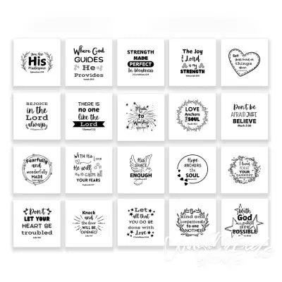 20 Precut Scripture Quilt Squares 3-1/2in