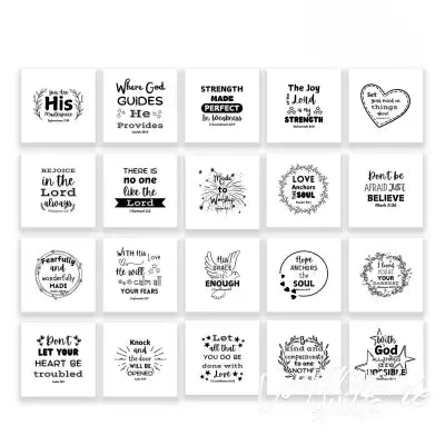 20 Precut Scripture Quilt Squares 5in