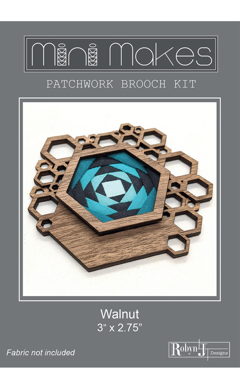 Mini Makes Brooch Hex Walnut