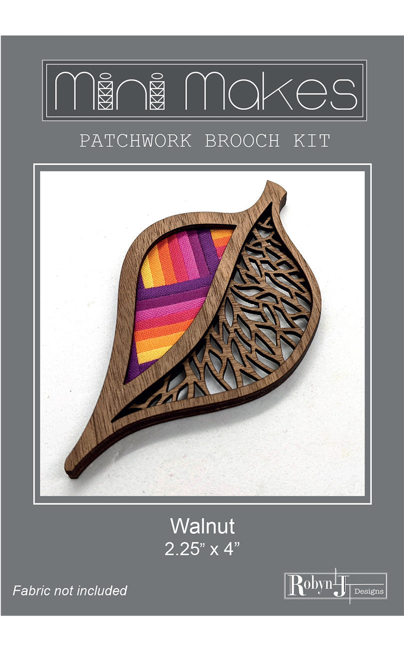 Mini Makes Brooch Leaf Walnut