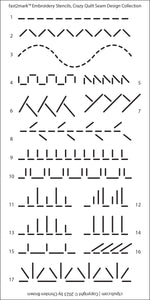 Embroidery Stencils Crazy Quilt Seam Design Collection