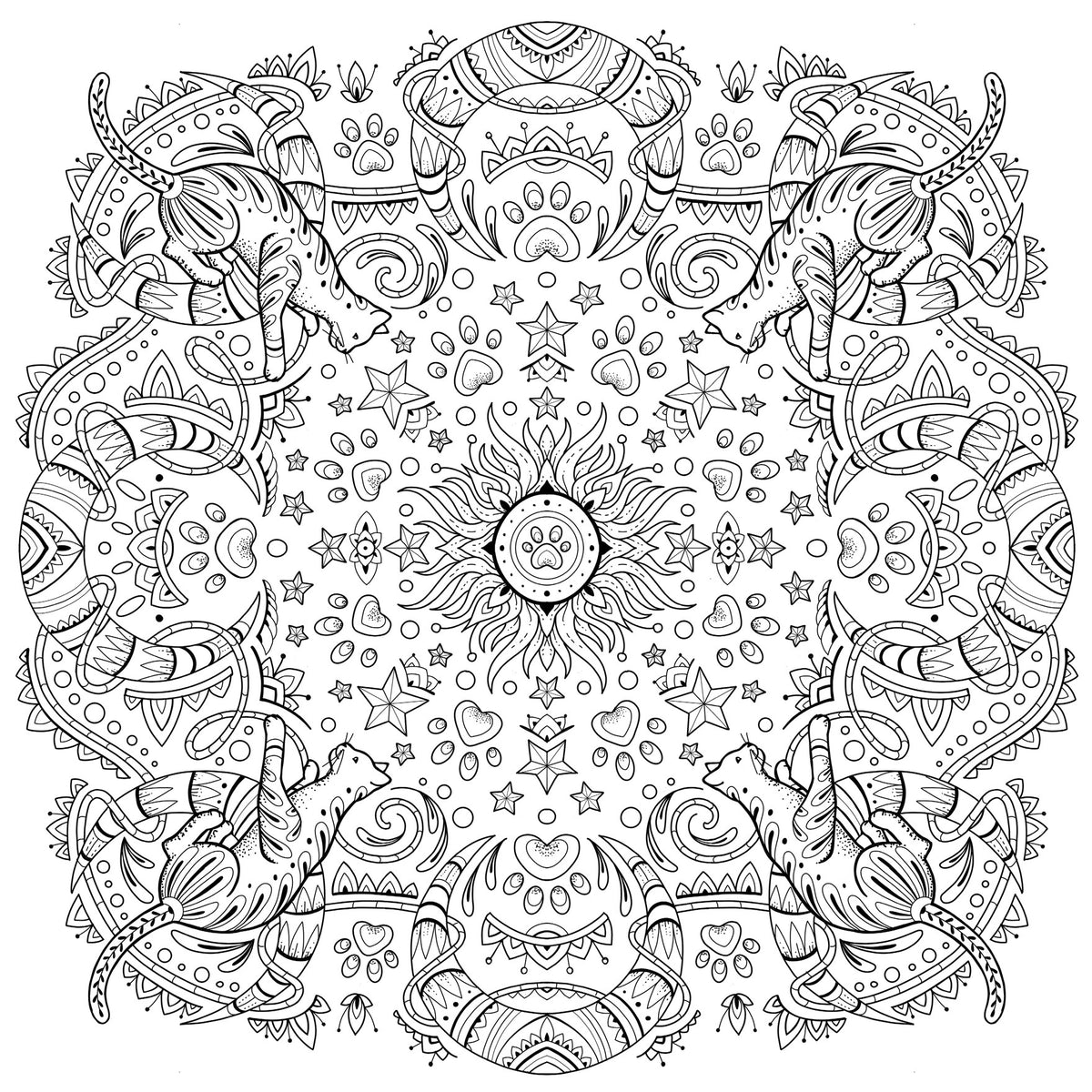 My Cat Mandala Coloring Book