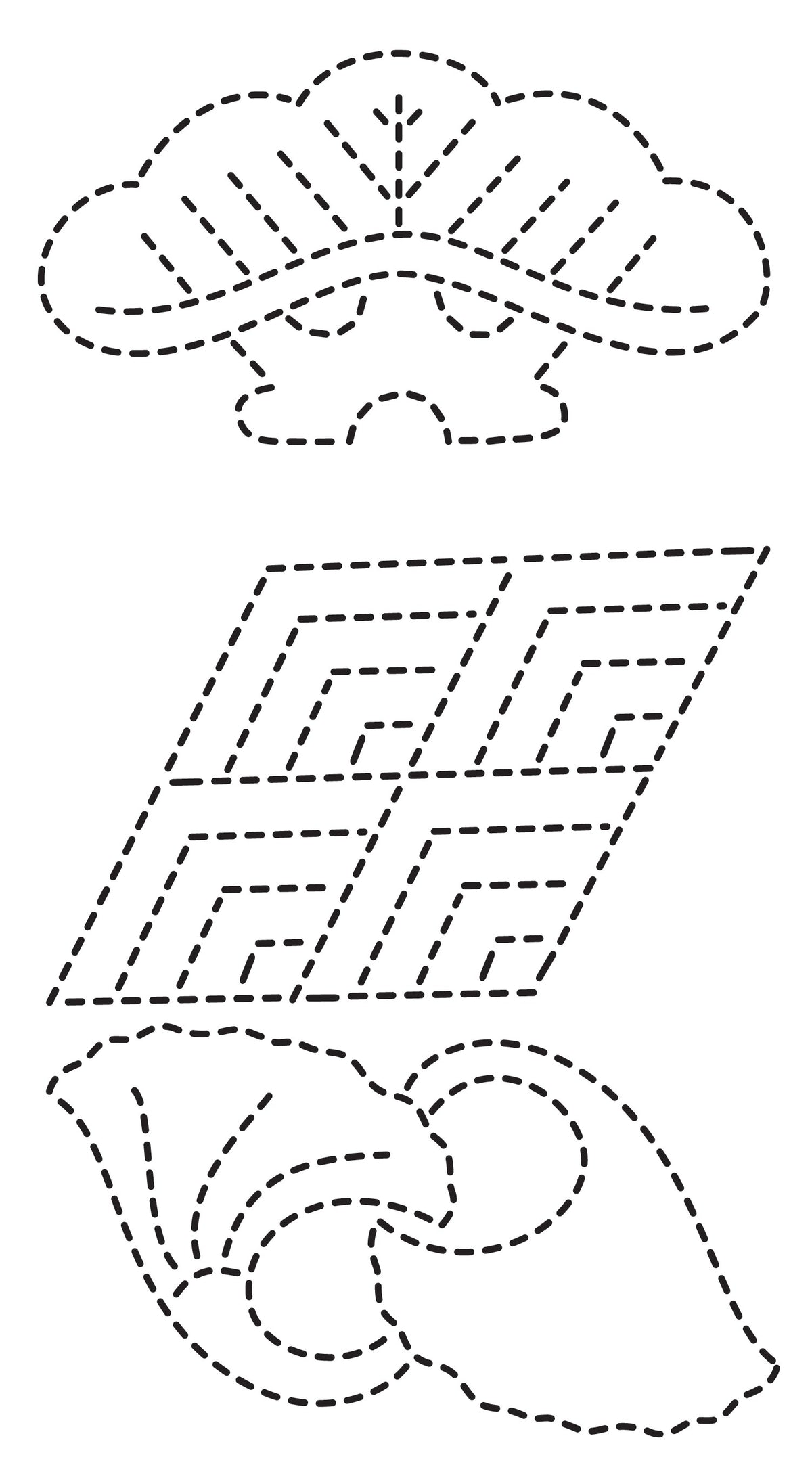 Sashiko Stencils 2 Crests Borders  Classic Motifs