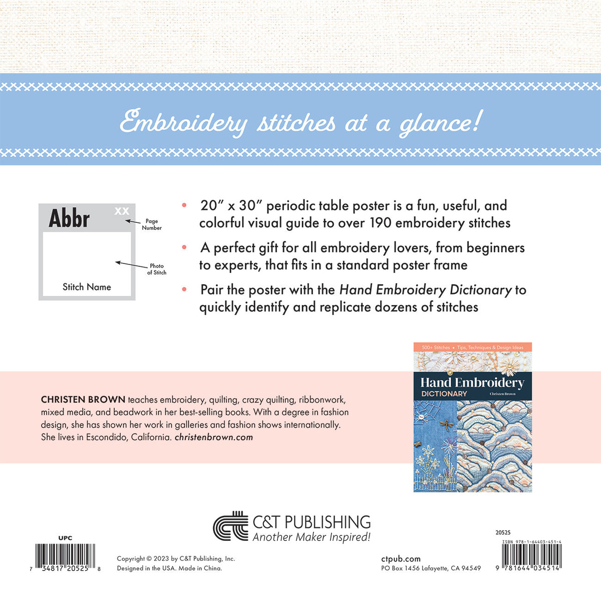 Periodic Table of Embroidery Stitches Poster