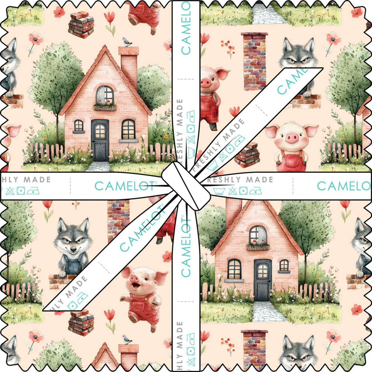 10in Squares Three Little Pigs, 42pcs/bundle
