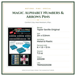 Product Specifications – Magic Alphabet Numbers & Arrows Pins