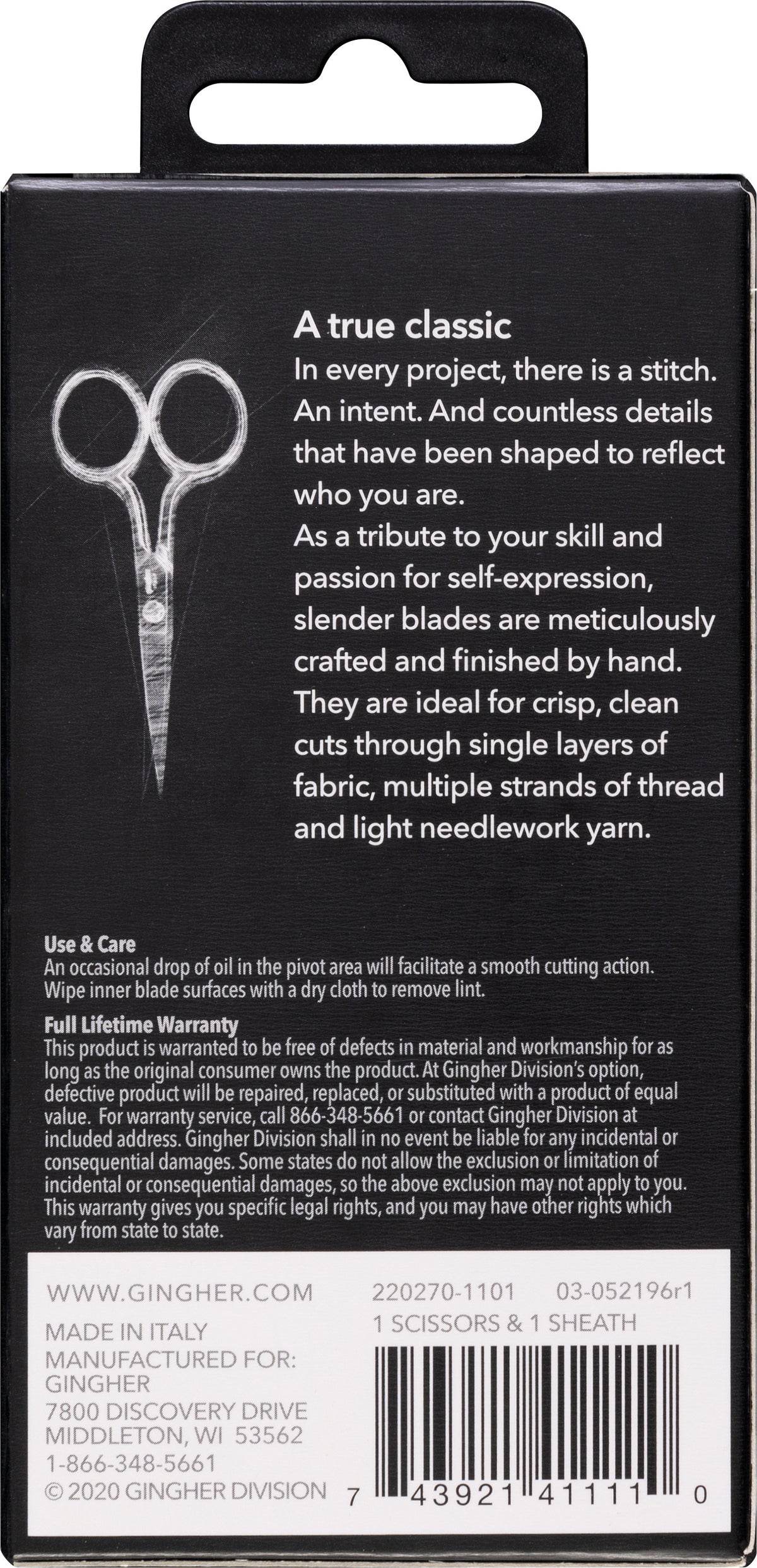 Gingher 4in Embroidery Scissor