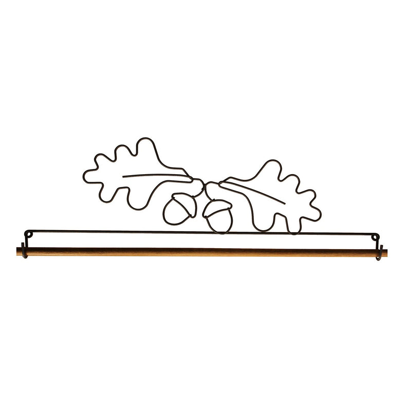 16in Acorn & Oakleaf Holder Silver With Dowel