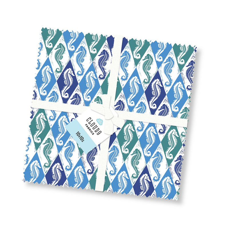 10in Squares Quiet Tides, 42pcs/bundle