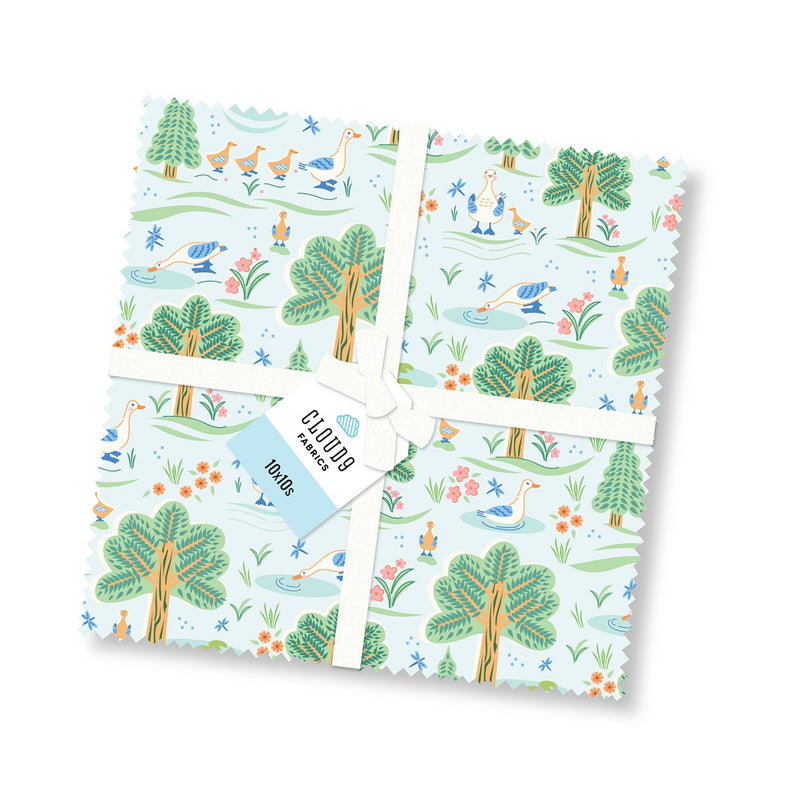 10in Squares Pond Days, 42pcs/bundle