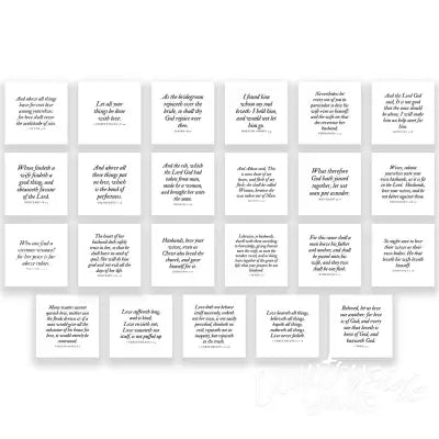 23 Precut Wedding-themed Bible Verse Quilt Squares 3-1/2in
