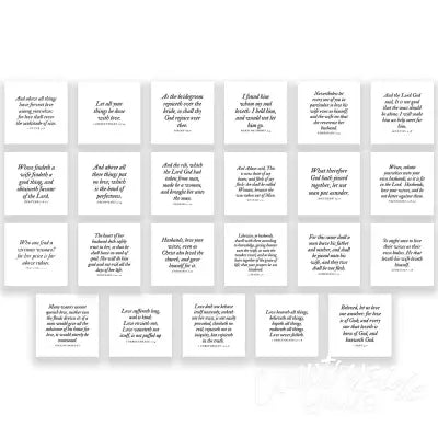 23 Precut Wedding-themed Bible Verse Quilt Squares 5in