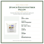 Product Specifications – 20 inch Polyester Fiber Pillow