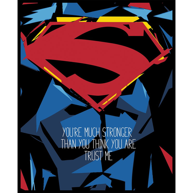 Fat Quarter Superman Stronger Than You Think Quote 4pc