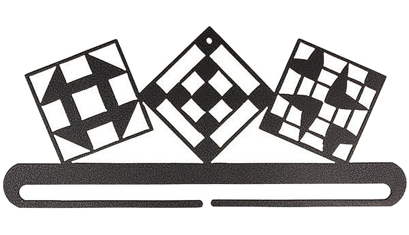 6in Quilt Block Split Bottom Charcoal Fabric Holder