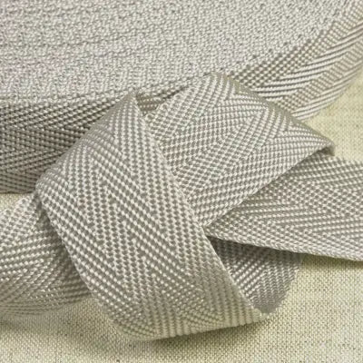 25mm Polypropylene Webbing in Light Grey