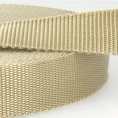25mm Polypropylene Webbing in Tan
