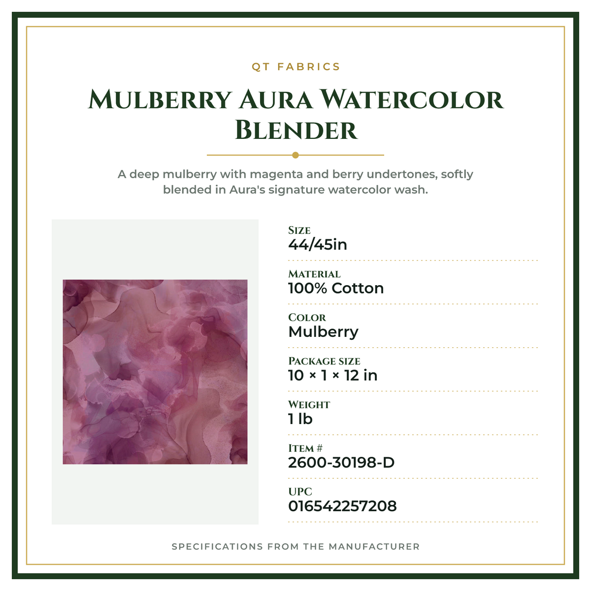 Product Specifications – Mulberry Aura Watercolor Blender