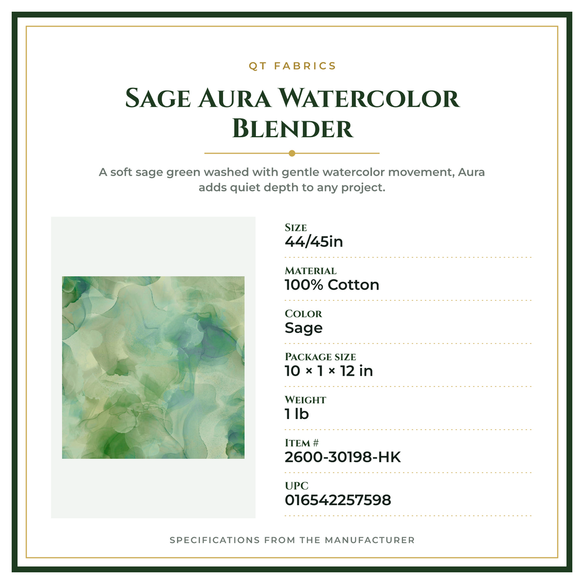 Product Specifications – Sage Aura Watercolor Blender