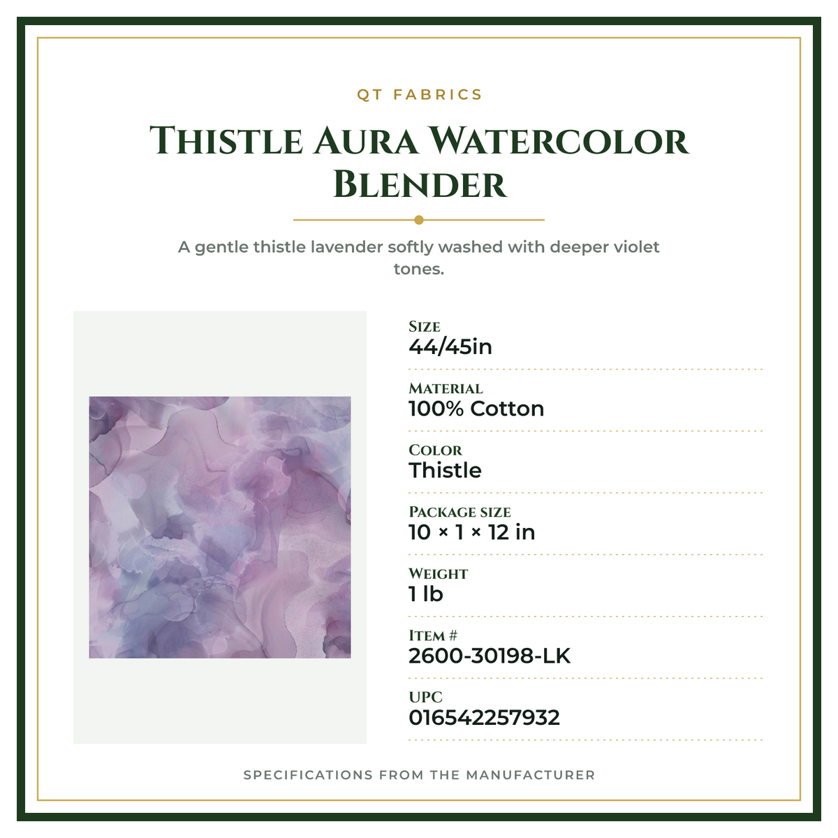 Product Specifications – Thistle Aura Watercolor Blender
