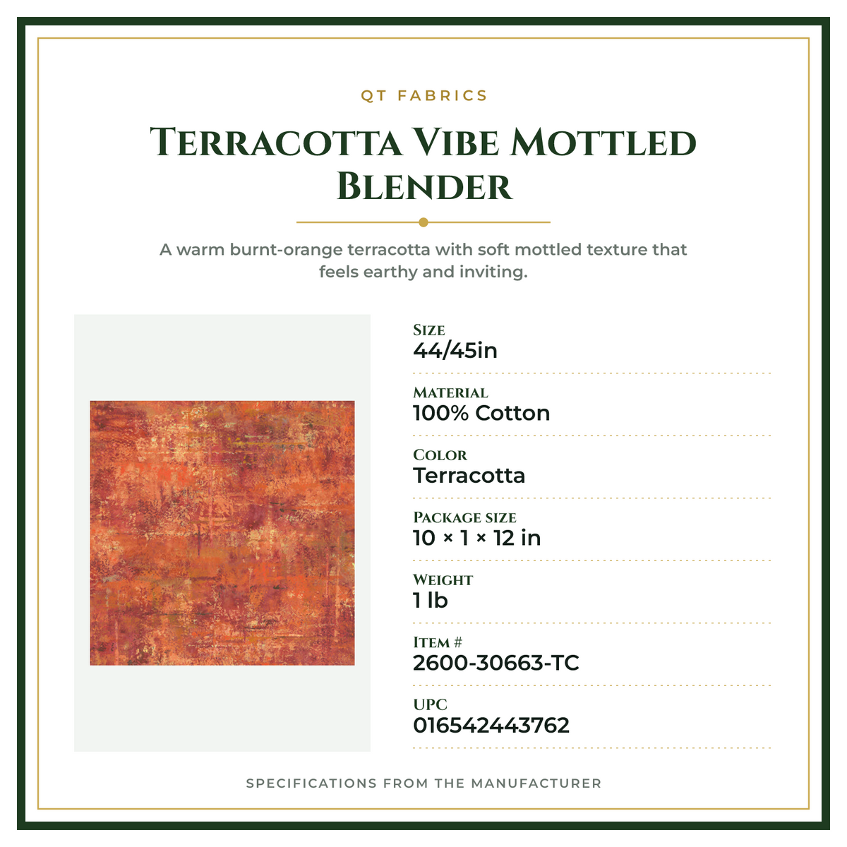 Product Specifications – Terracotta Vibe Mottled Blender