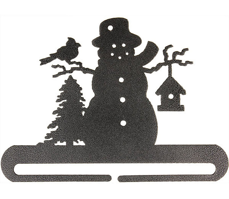 8in Frosty Snowman Split Bottom Holder Charcoal
