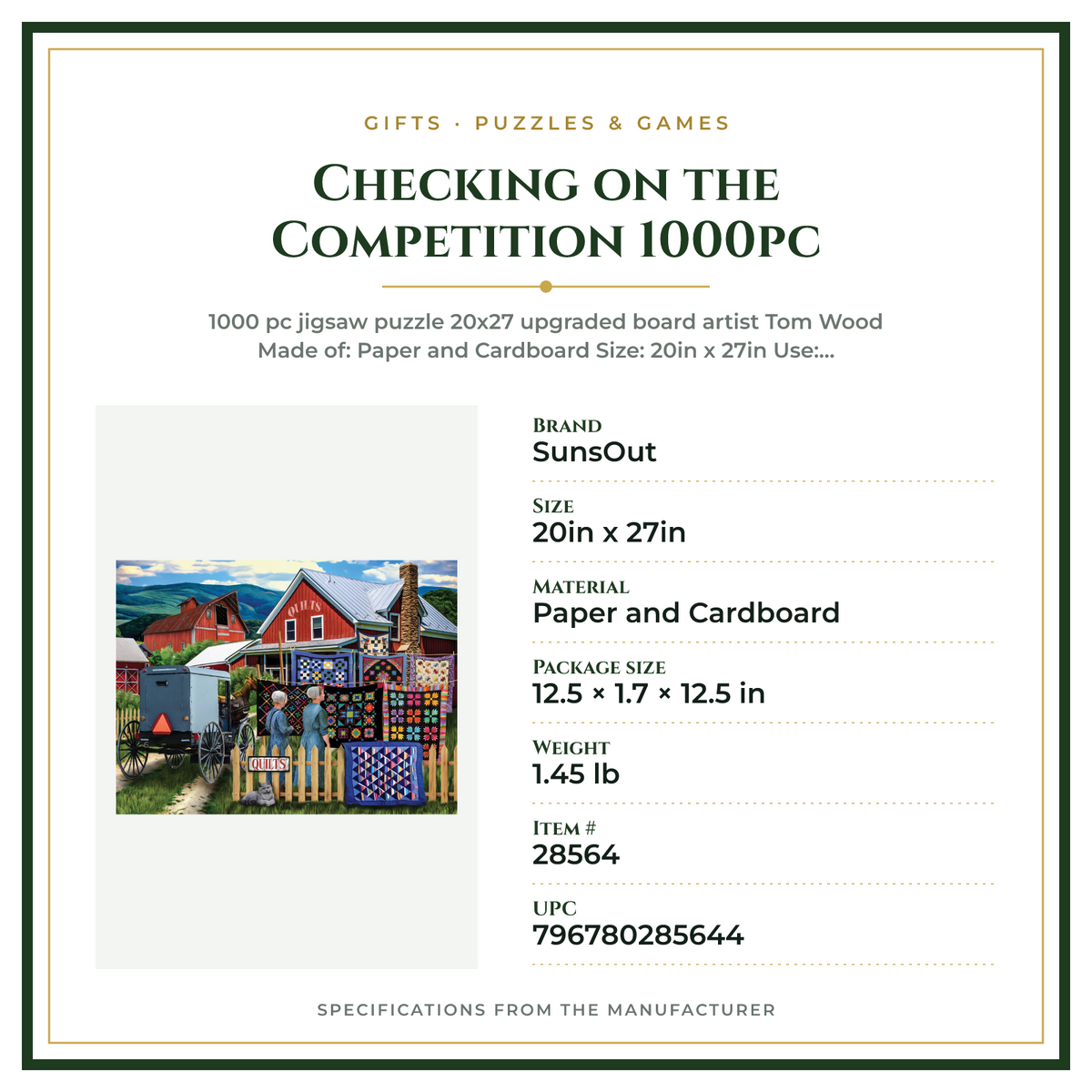 Product Specifications – Checking on the Competition 1000pc