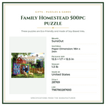 Product Specifications – Family Homestead 500pc puzzle