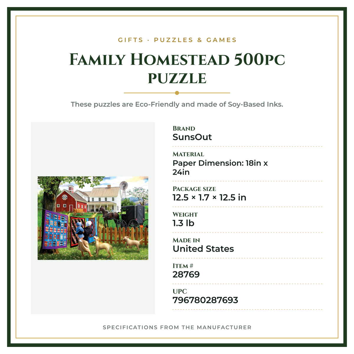 Product Specifications – Family Homestead 500pc puzzle