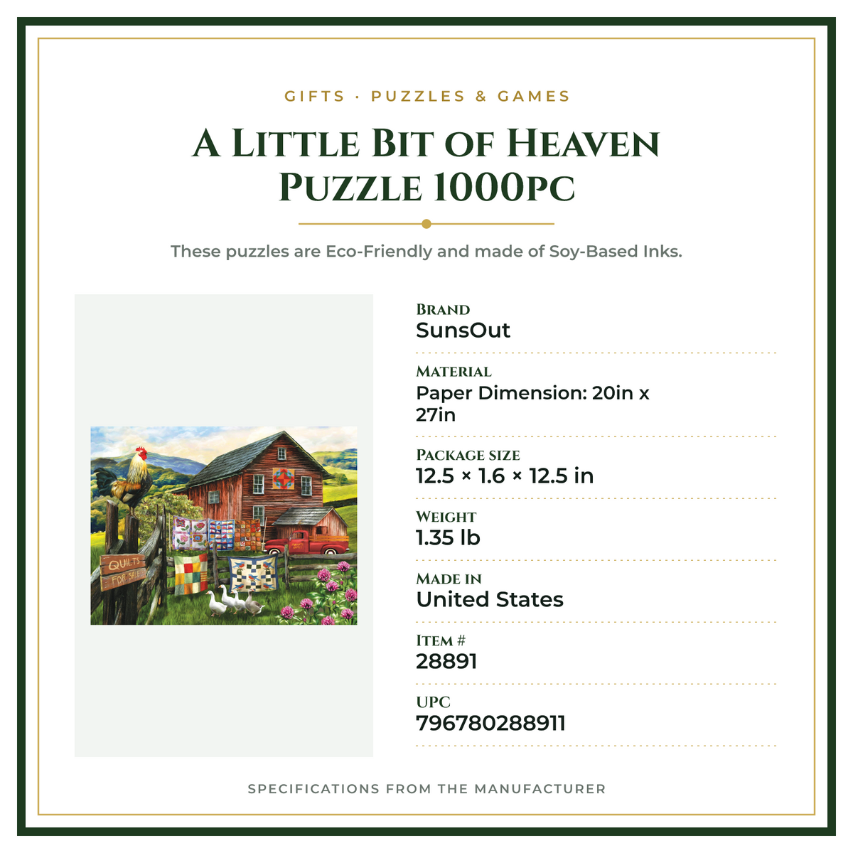 Product Specifications – A Little Bit of Heaven Puzzle 1000pc