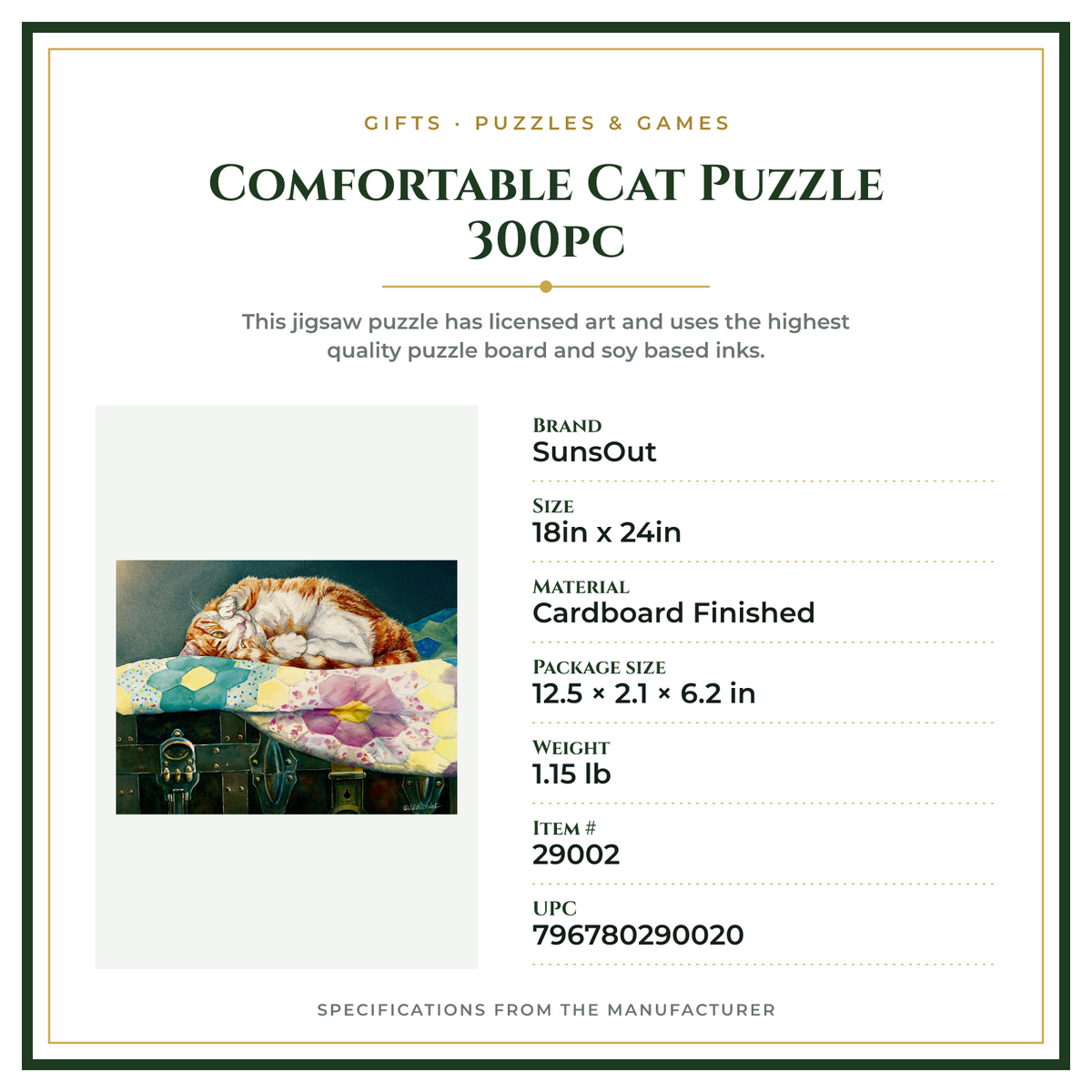 Product Specifications – Comfortable Cat Puzzle 300pc