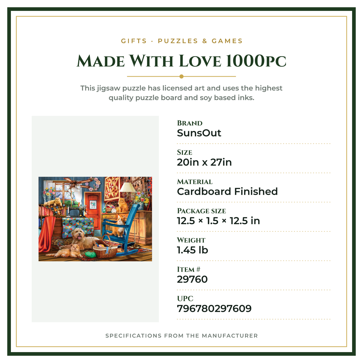 Product Specifications – Made With Love 1000pc