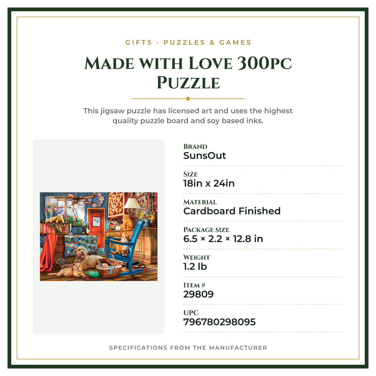 Product Specifications – Made with Love 300pc Puzzle
