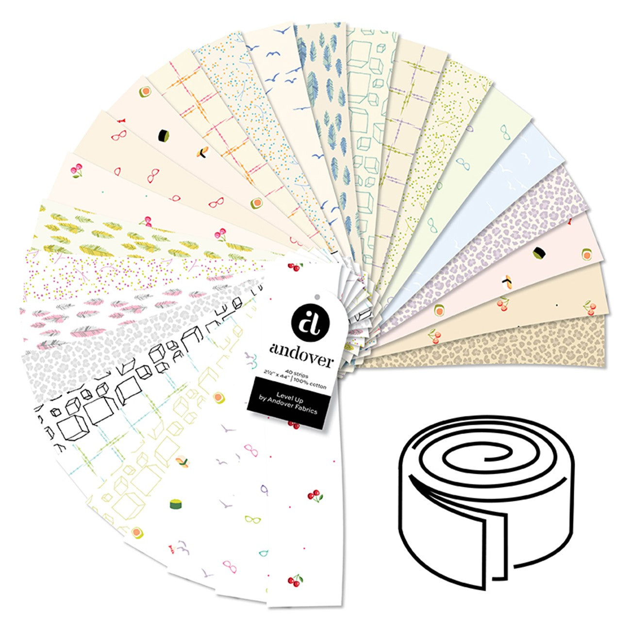 Level Up - 2.5 Inch Strip Roll - 40 Cuts Each