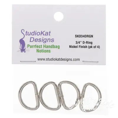 3/4in D-RING NICKEL 4 per pack