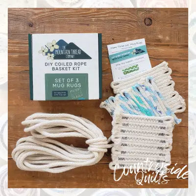 3 Mug Rugs with 5/16in Coiled Rope Basket Kit