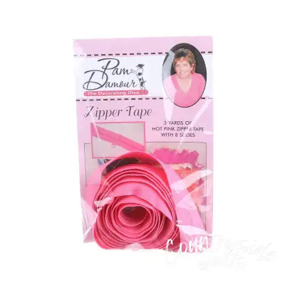 3 yards of Reversible Coil Zipper Tape with 8 Slides Hot Pink