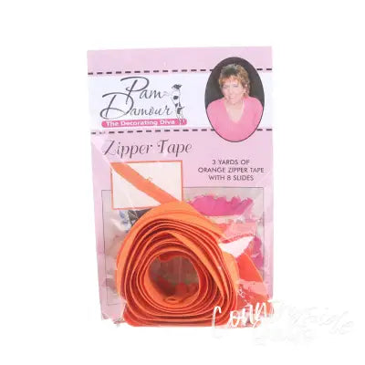 3 yards of Reversible Coil Zipper Tape with 8 Slides Orange