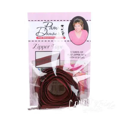 3 yards of Reversible Coil Zipper Tape with 8 Slides Rust