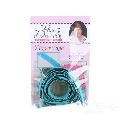 3 yards of Reversible Coil Zipper Tape with 8 Slides Teal