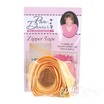 3 yards of Reversible Coil Zipper Tape with 8 Slides Yellow