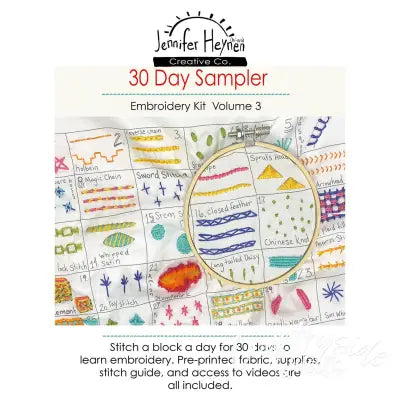 30 Day Sampler Embroidery Class Volume 3