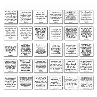 30 Precut Bible Verse Quilt Squares 3-1/2in