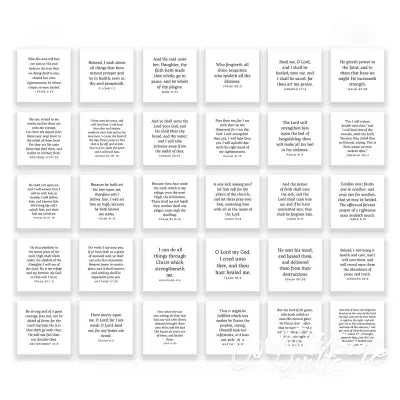 30 Precut Healing-themed Bible Verse Quilt Squares 3-1/2in